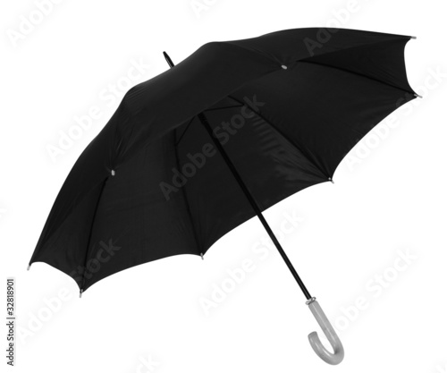 Black umbrella. Isolated