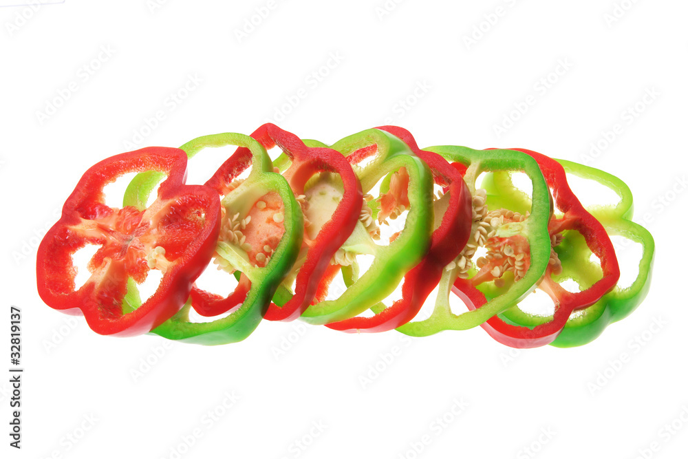 Slices of Capsicums Slices of Capsicums