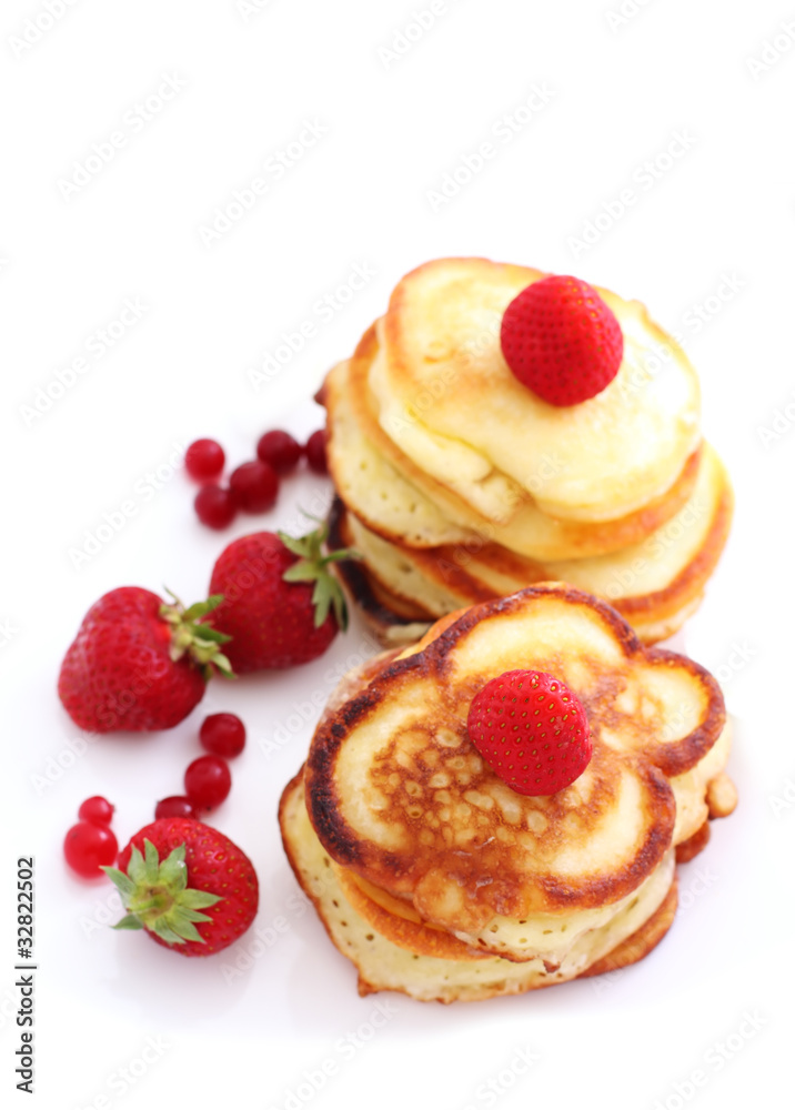 pancakes with fresh  strawberry