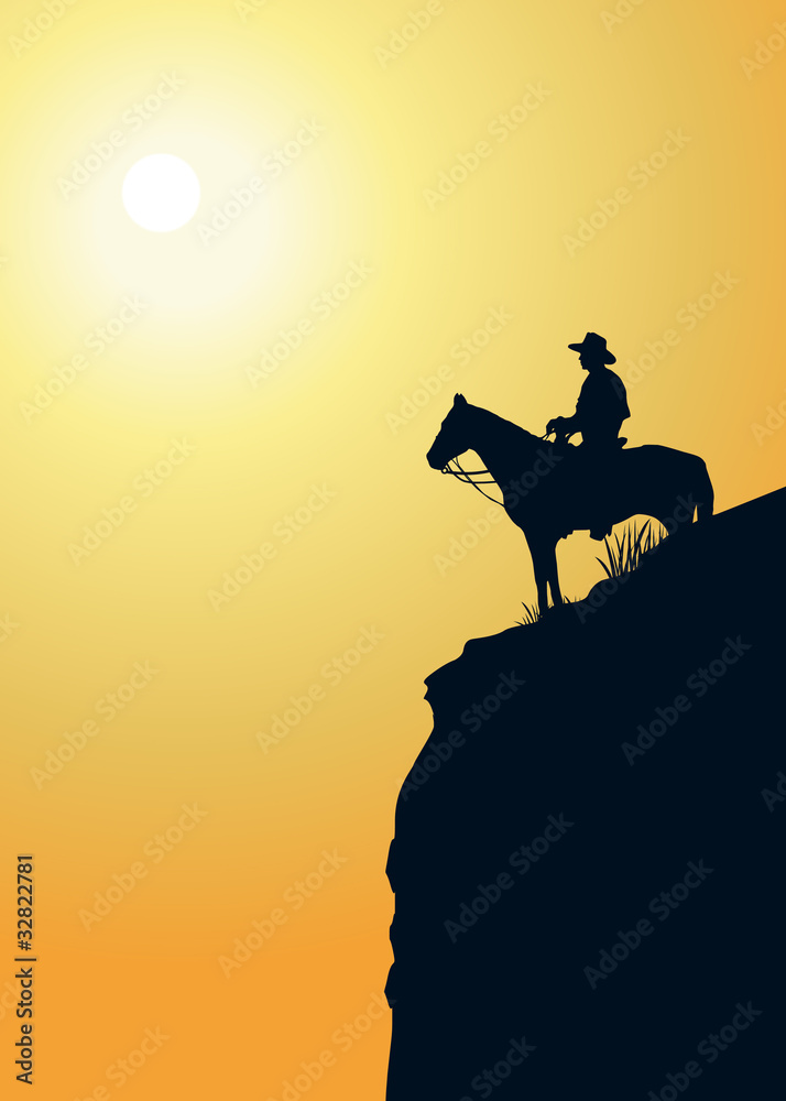 Naklejka premium Paysage_Cowboy