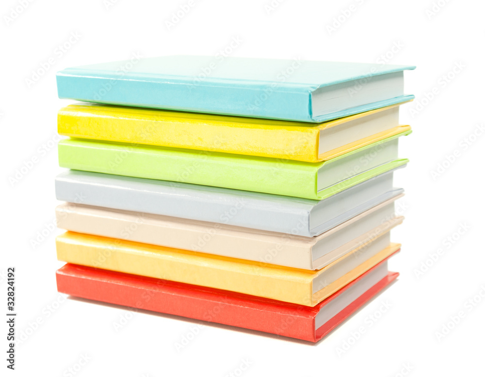 Stack of the books isolated on white