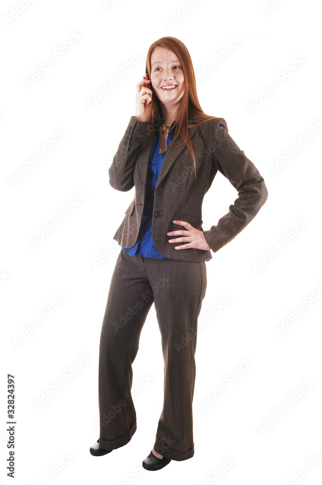 Fototapeta premium Young woman on cell phone.