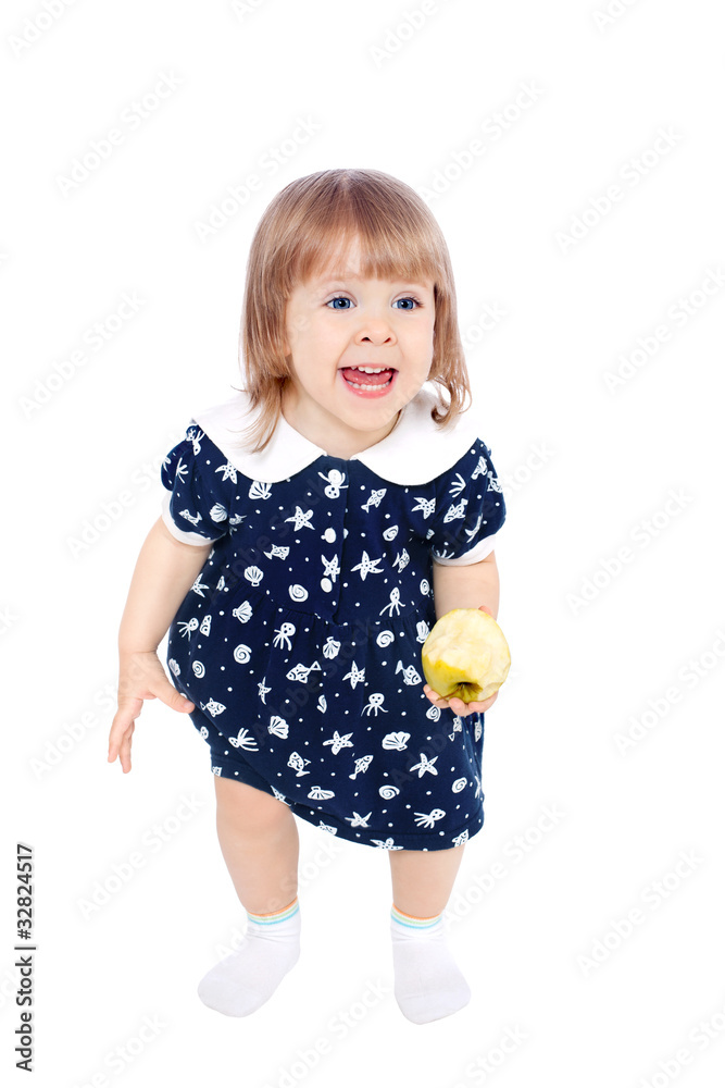 little girl eating an apple little girl eating an apple