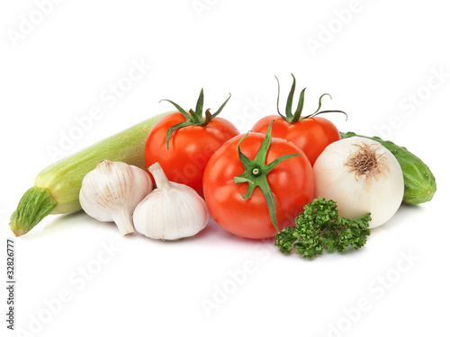 health food vegetables isolated on a white background