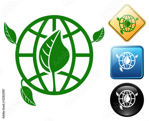 Green earth pictogram and signs