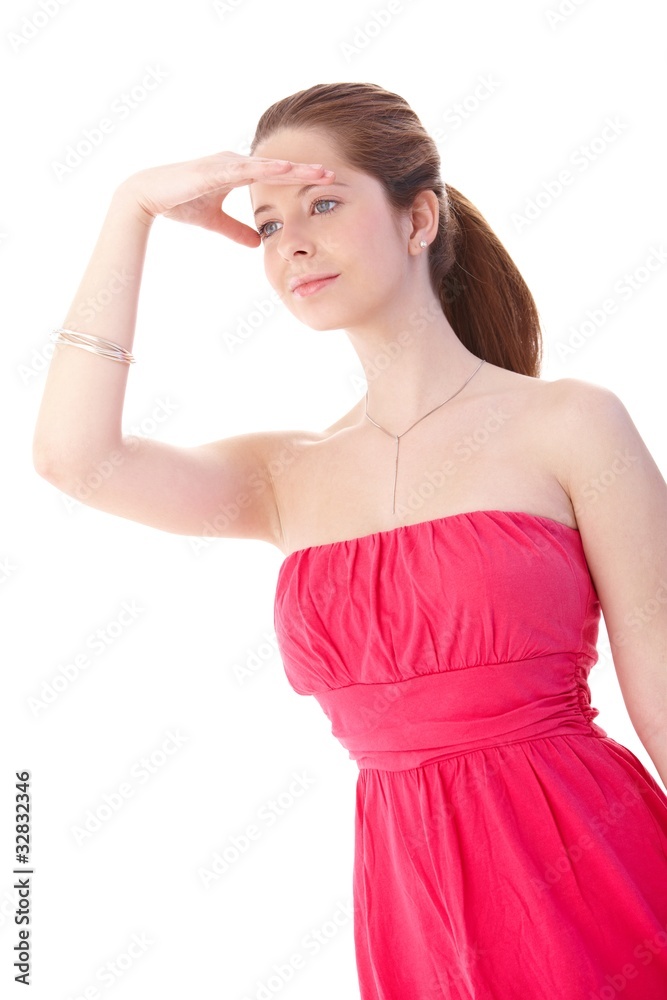 Young woman in elegant dress Young woman in elegant dress