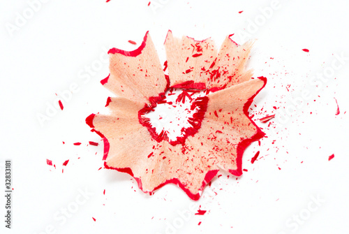 Red pencil shavings photo