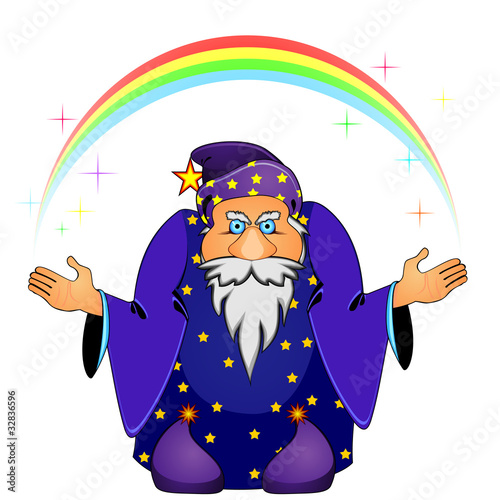 Magician with rainbow
