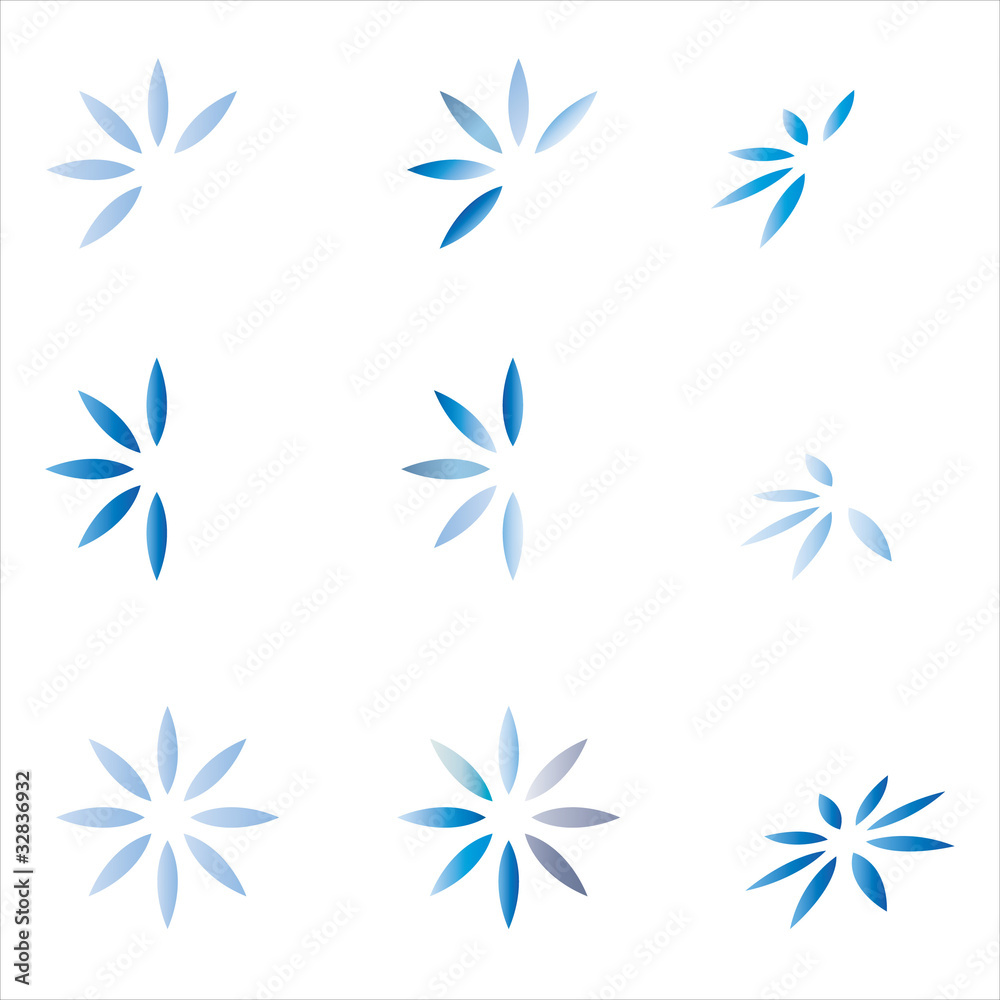 logo elements blue flower