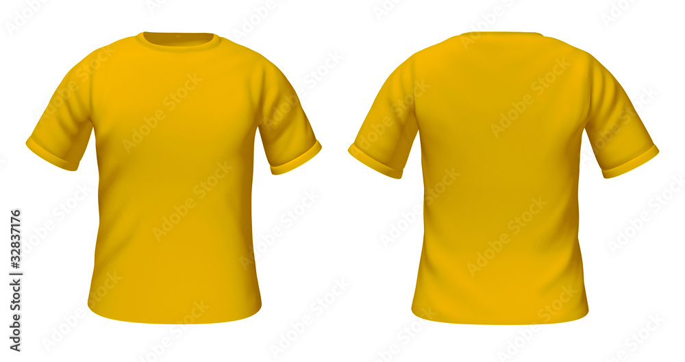 blank t-shirts template with yellow and gold color Stock Illustration ...