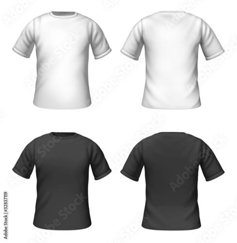 blank t-shirts template with black and white color
