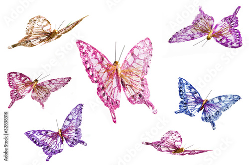 Collection of handcrafted butterflies