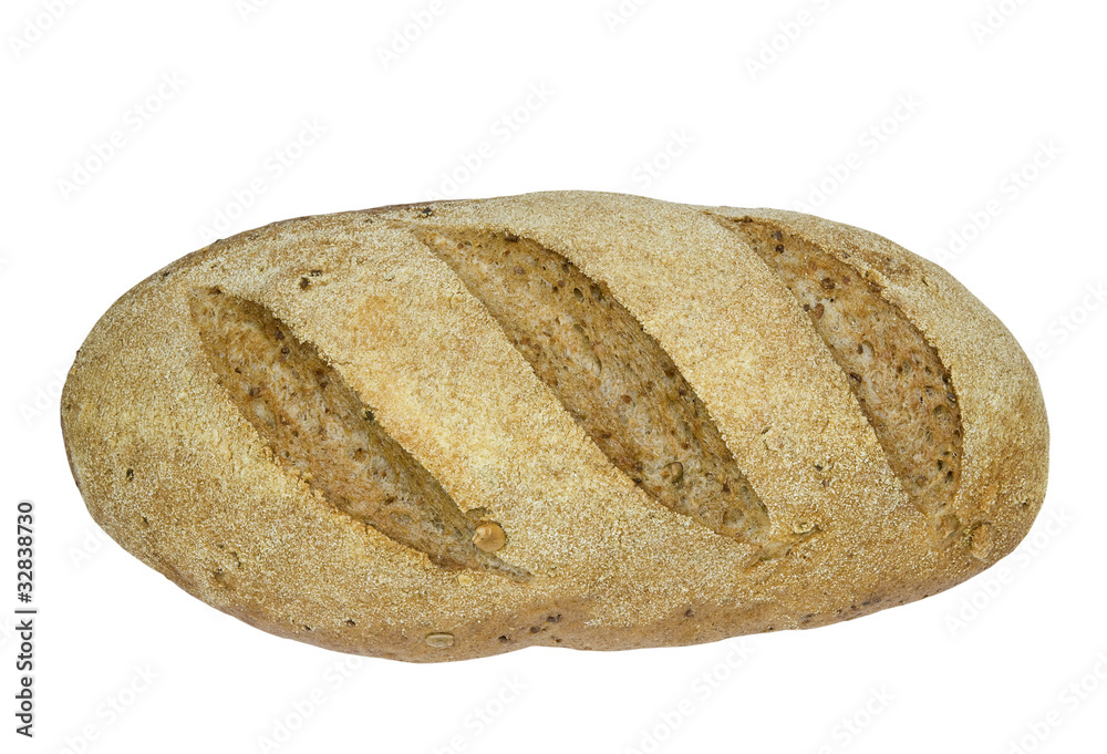 freshly baked wholesome bread on a white background freshly baked wholesome bread on a white background