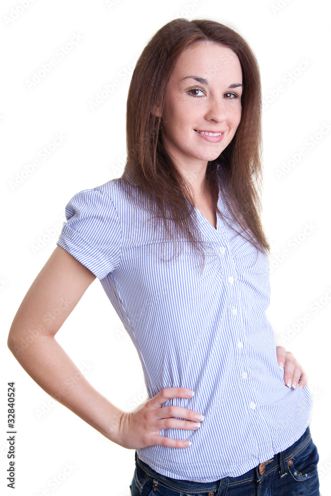 Fototapeta premium Lächelnde Studentin / Schülerin