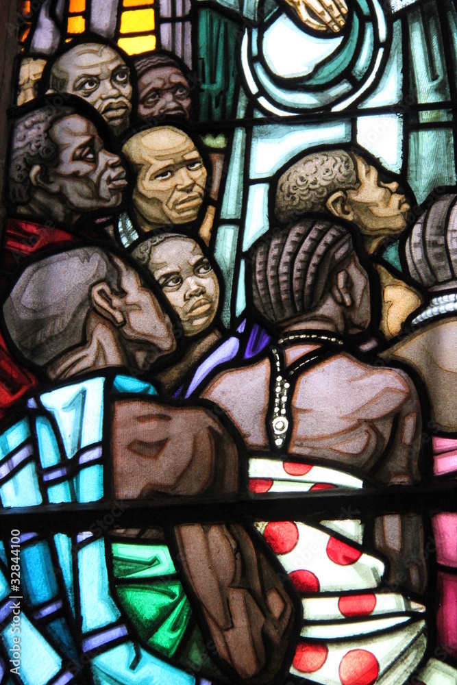 Obraz premium Evangélisation de l'Afrique, vitrail de la Chapelle Sainte Thérèse à Paris 