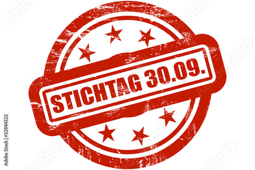 Sternen Stempel rot STICHTAG 30.09.