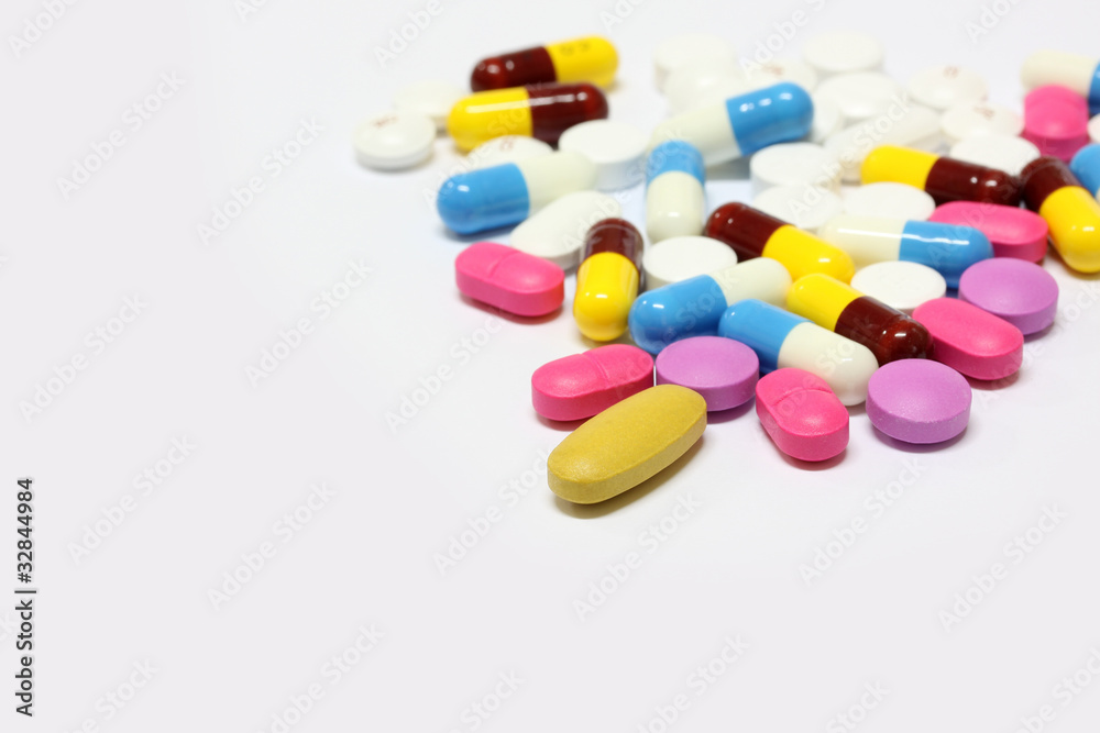 Medicine Varicolored on a white background Medicine Varicolored on a white background