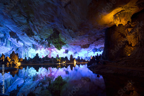 Cavern and water in Guilin, China