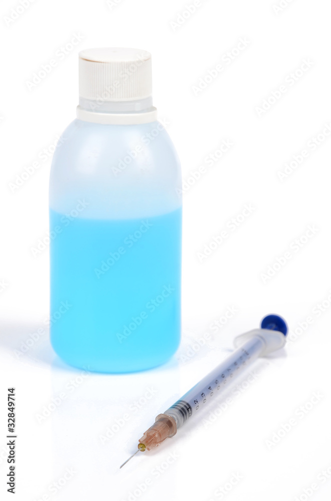 syringe and vial
