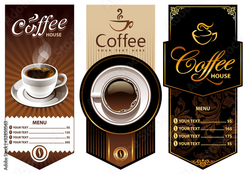 Three coffee design templates photo