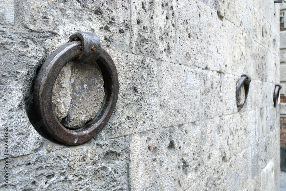 anello per legare i cavalli a Siena in Toscana Stock Photo | Adobe Stock