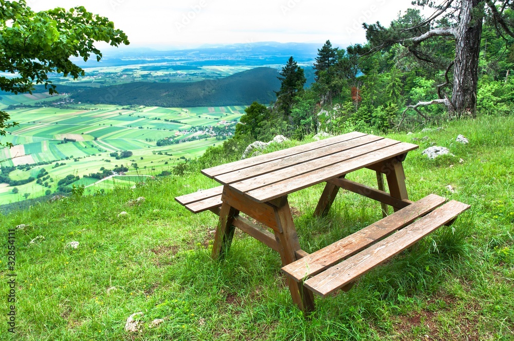 Fototapeta premium Picnic area in mountains