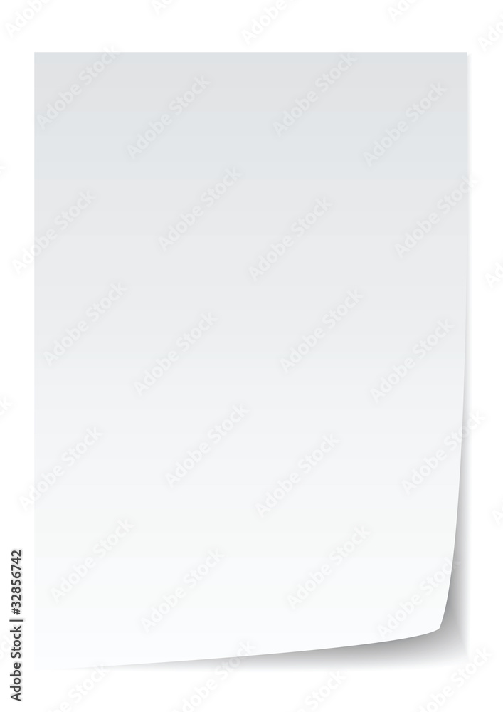 blank paper with page curl, realistic looking. blank paper with page curl, realistic looking.
