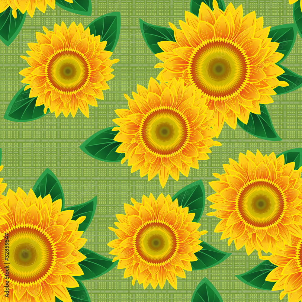 Fototapeta premium Seamless from sunflowers.