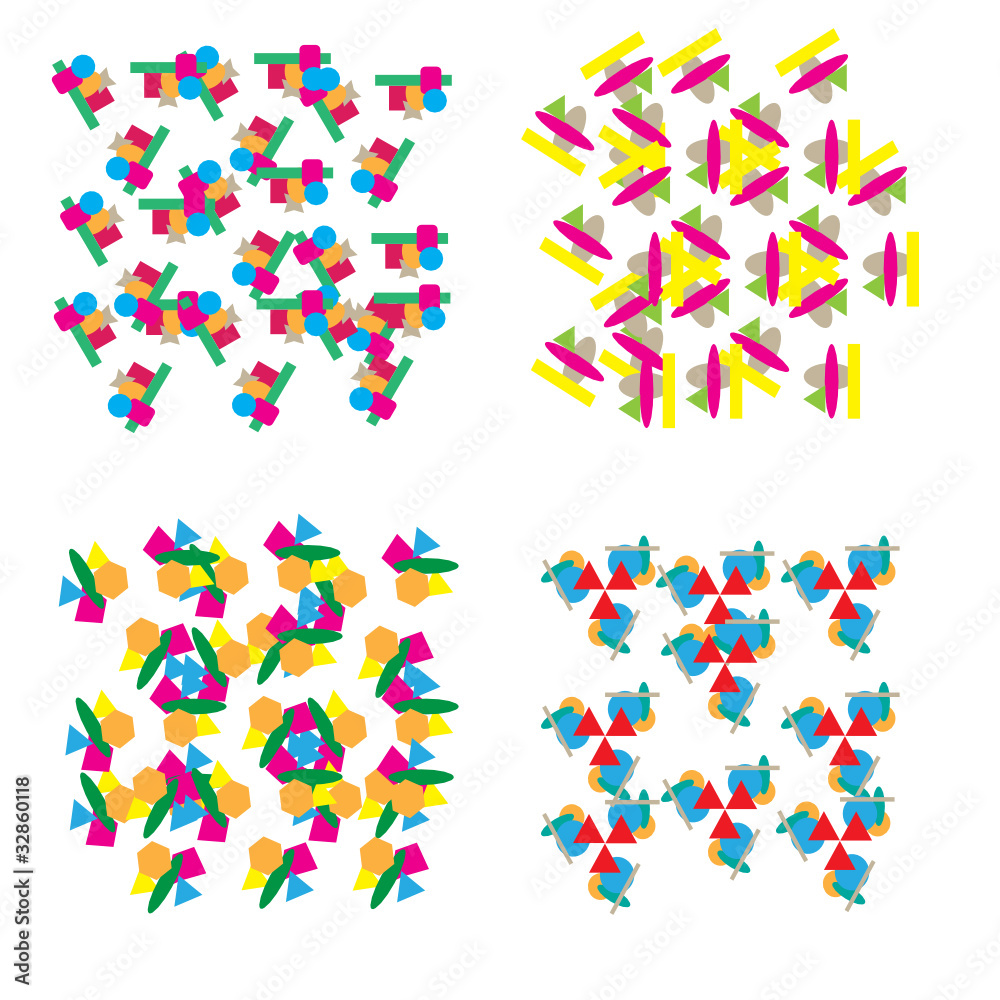 Set of repeating geometric patterns in Christmas colours Set of repeating geometric patterns in Christmas colours