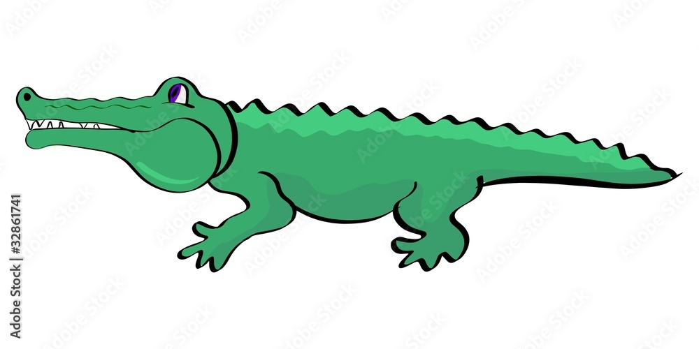 Fototapeta premium Cartoon illustration of crocodile. Vector
