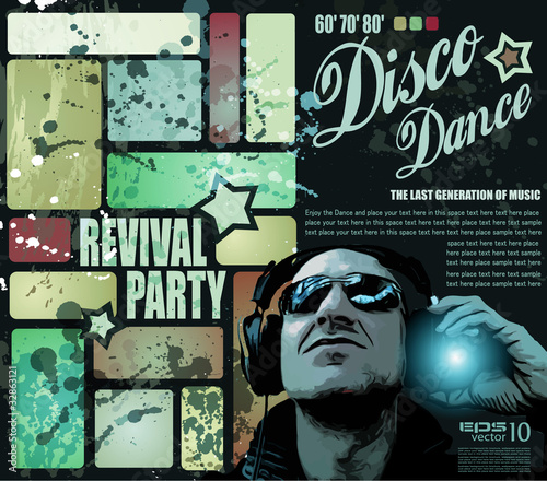 Retro' revival disco party flyer