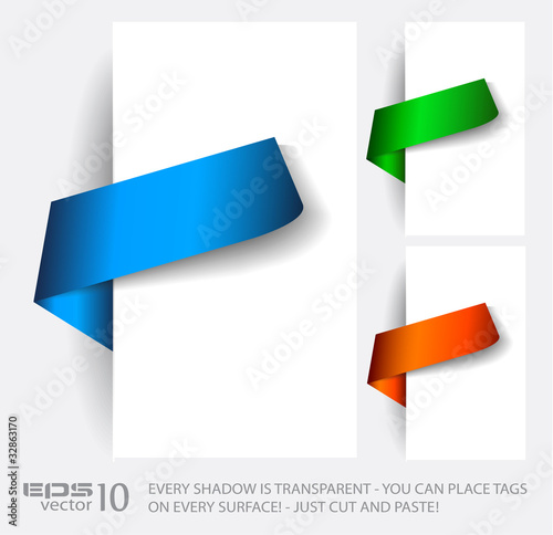 Original Style Paper Tag with TRANSPARENT shadows.