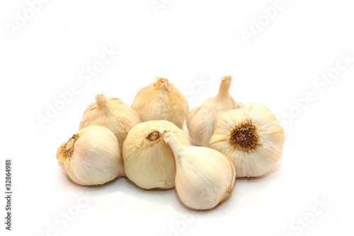 garlic on a white background