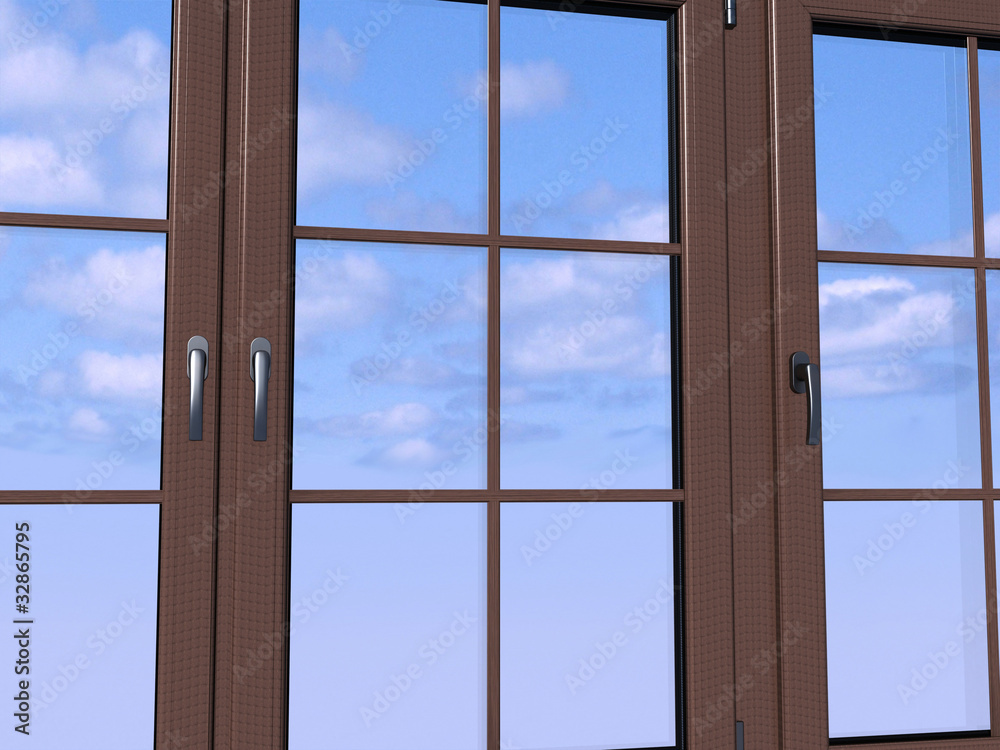 Fototapeta premium Sky seen through an wooden window