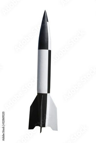 black and white missile isolated on white