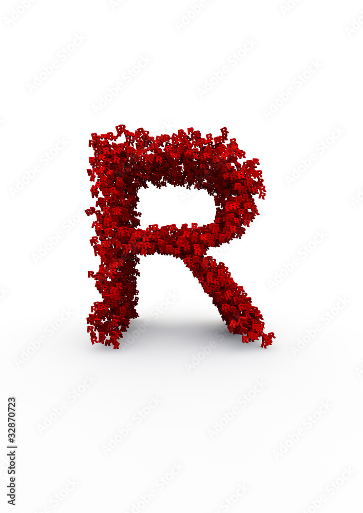 letter R made of thousands of smaller ones easy to colorize letter R made of thousands of smaller ones easy to colorize