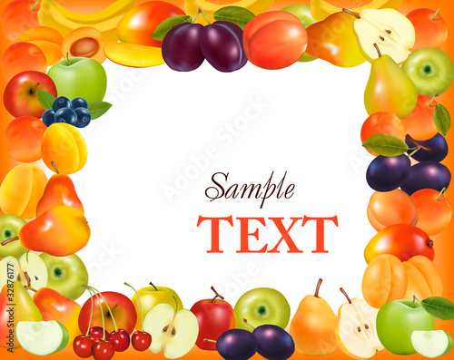 Fruit design background. Vector.