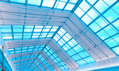 Transparent ceiling inside modern building