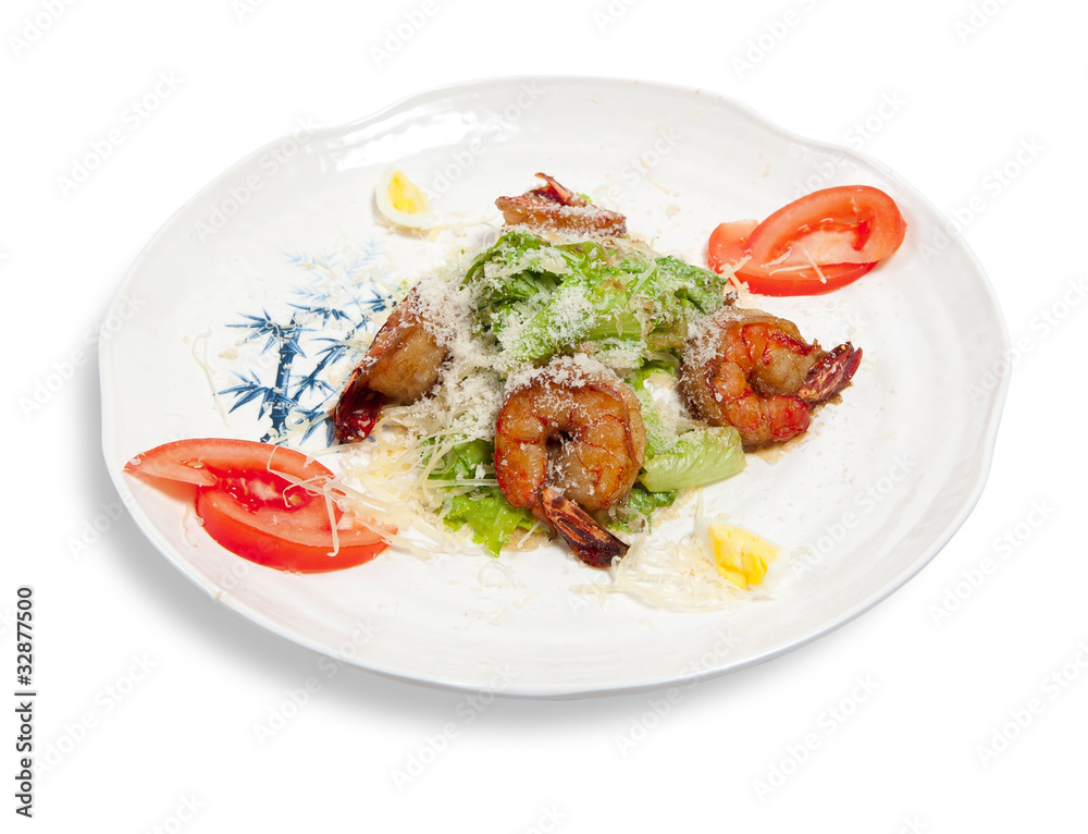 Greek salad with shrimp