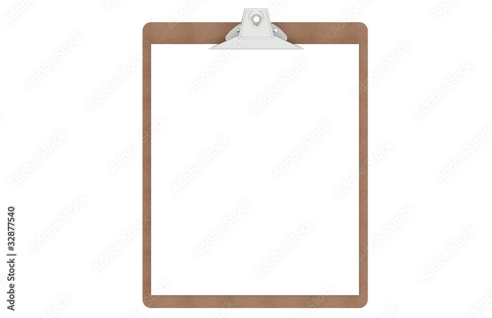 Clipboard with a blank paper Clipboard with a blank paper