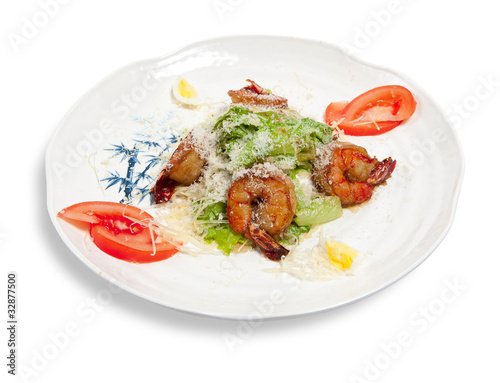 Greek salad with shrimp