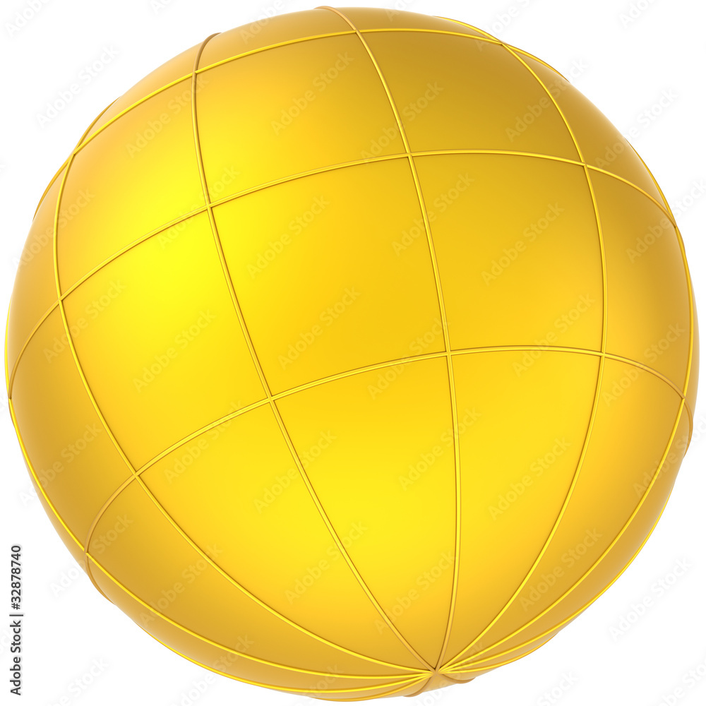 Globe sphere golden planet blank with meridians. Earth symbol Globe sphere golden planet blank with meridians. Earth symbol
