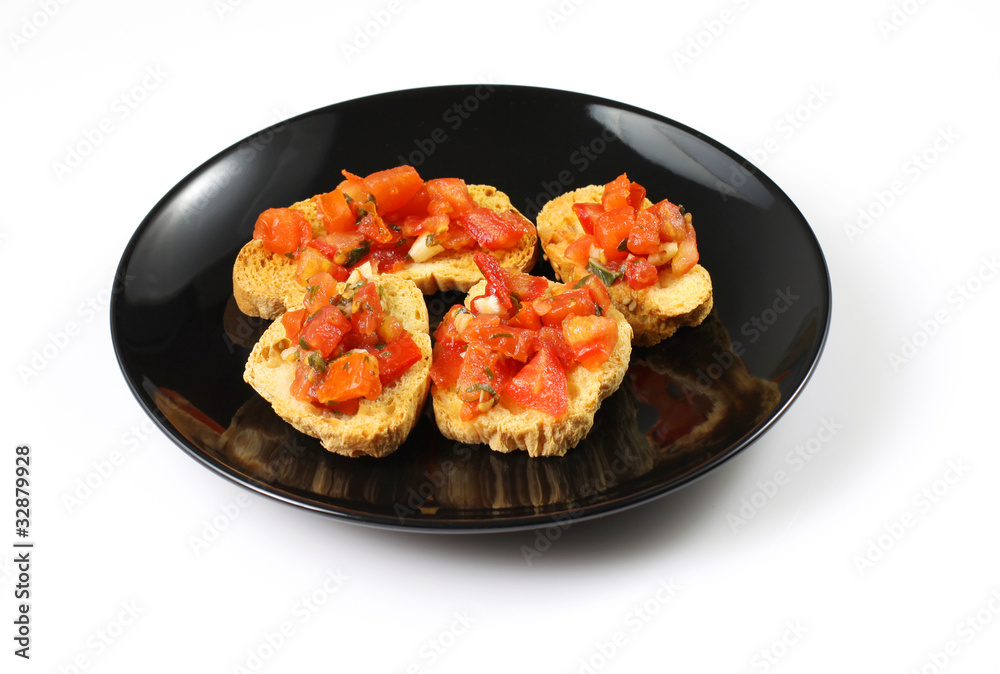 Bruschette con pomodoro - Bruschetta with tomatoes