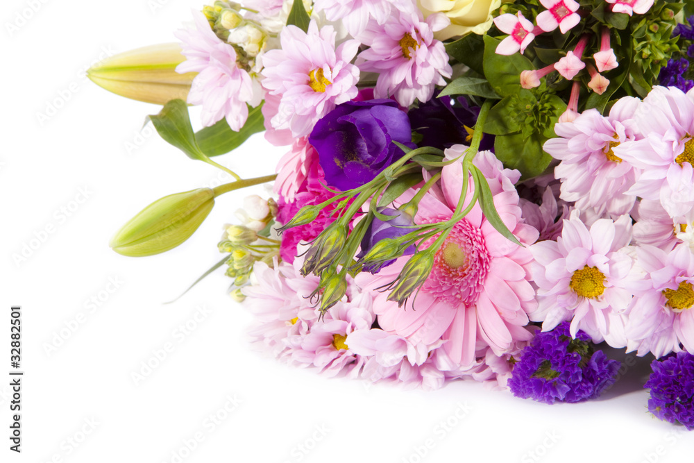 Obraz Bukiet kwiatów na białym tle