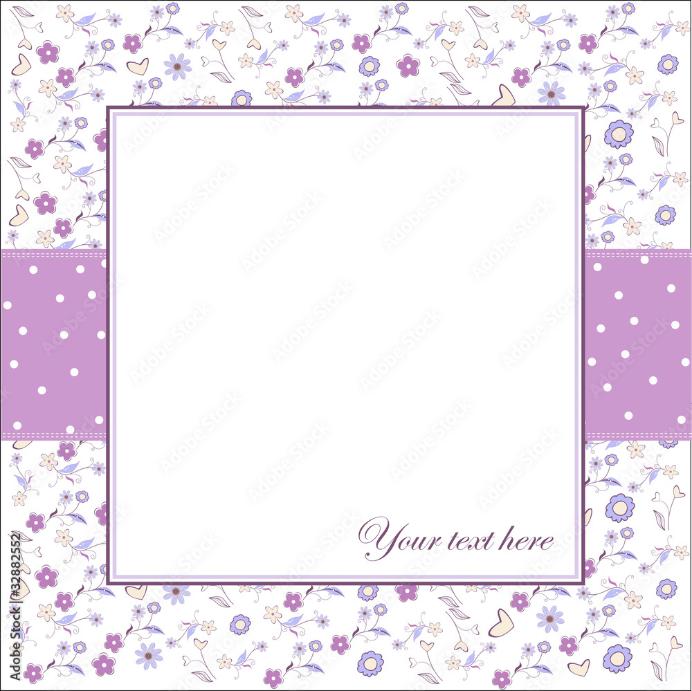 invitation with flowers and white background