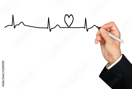 Drawing ECG graph with heart