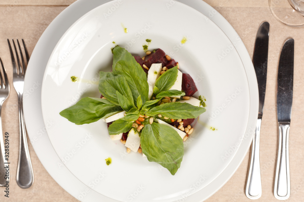 salad with beet and basil salad with beet and basil