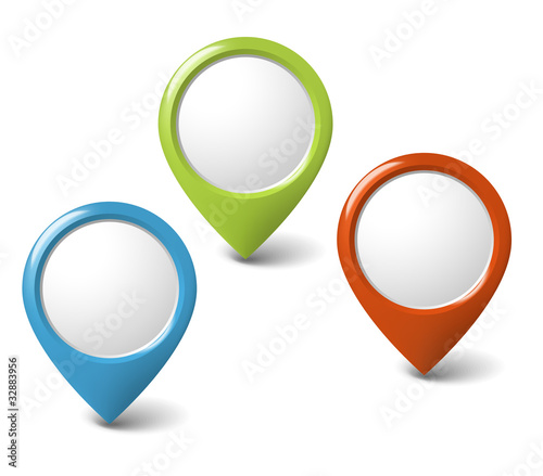 Set of round 3D pointers with place for your content