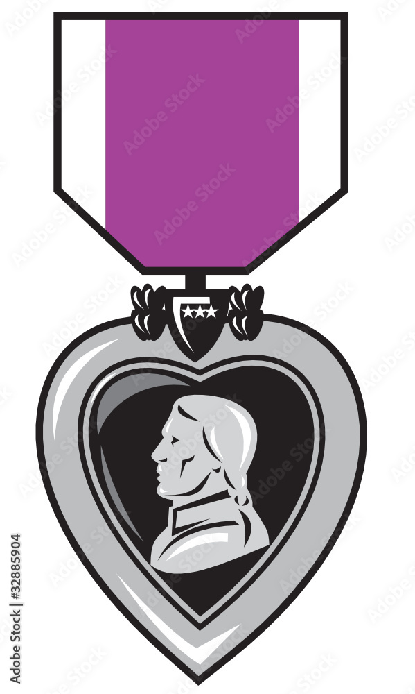 purple heart military medal of bravery valor Stock Vector | Adobe Stock