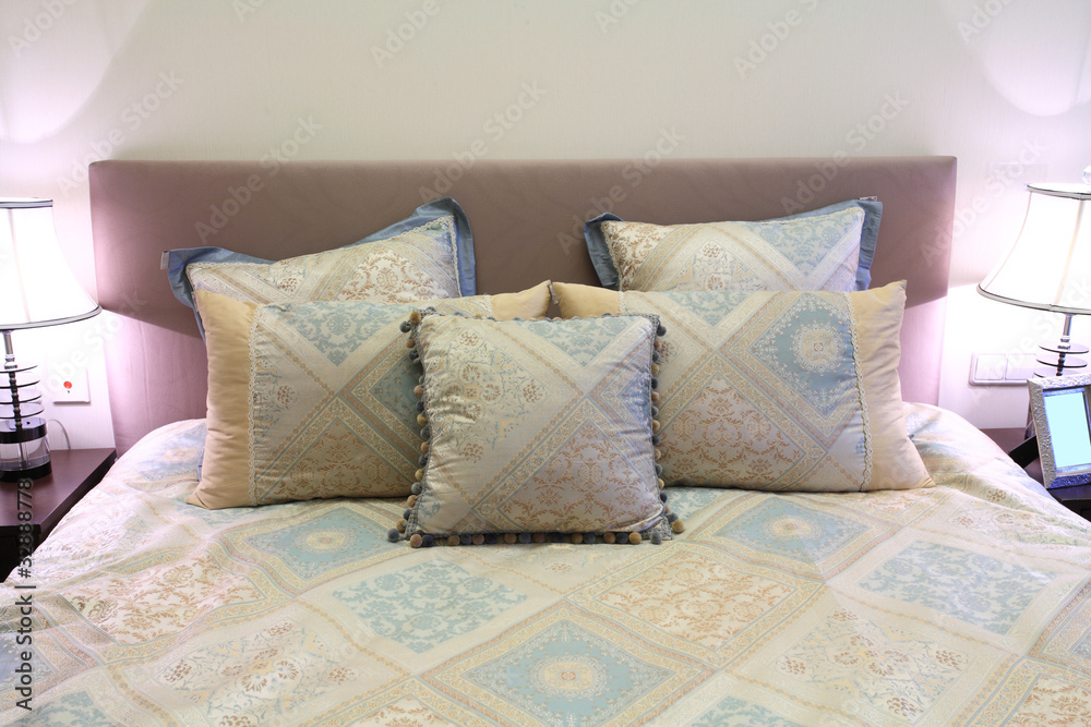 Obraz premium close up pf pillow on bed